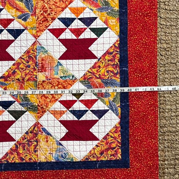 (HD) Handcrafted Quilt. Spring Fling & Red Baskets– A Collector’s Quilt - Picture 6 of 10